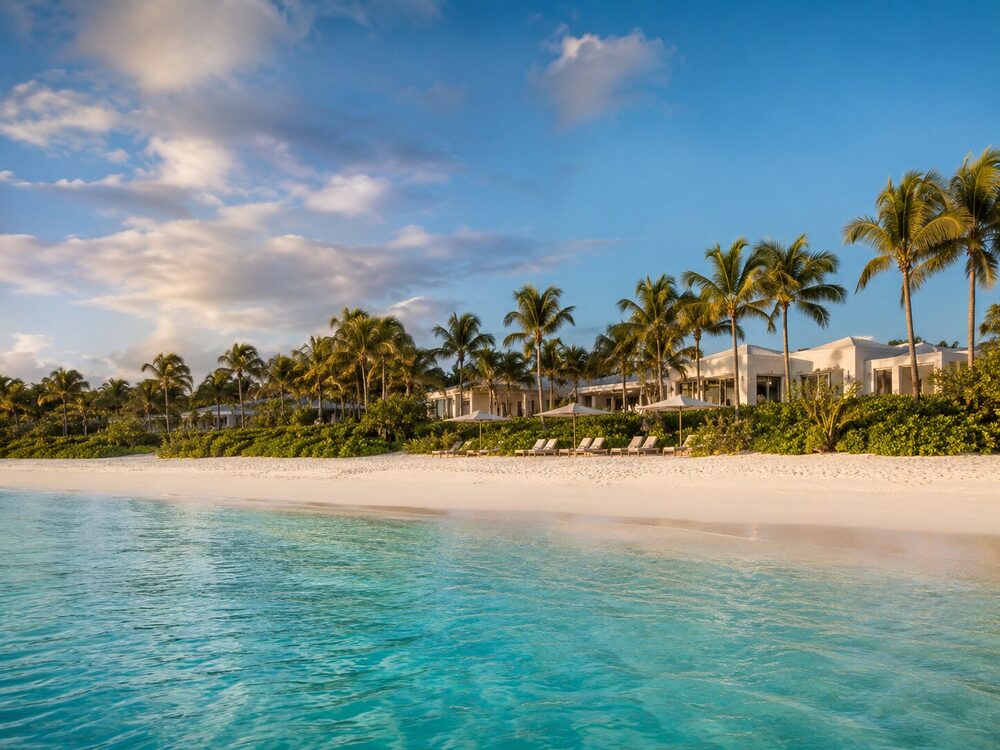 A serene beachfront resort in Turks and Caicos